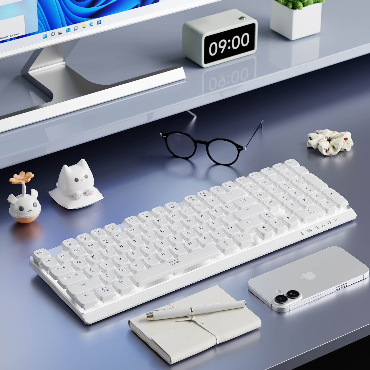 Gaming Keyboard He - EWEADN Wireless Low-Profile Mechanical Gaming Keyboard,