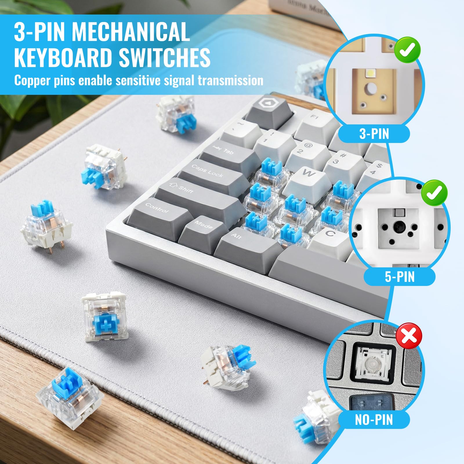 3 Pin Tactile Keyboard Switche - Switch Opener Tool reseña y precio