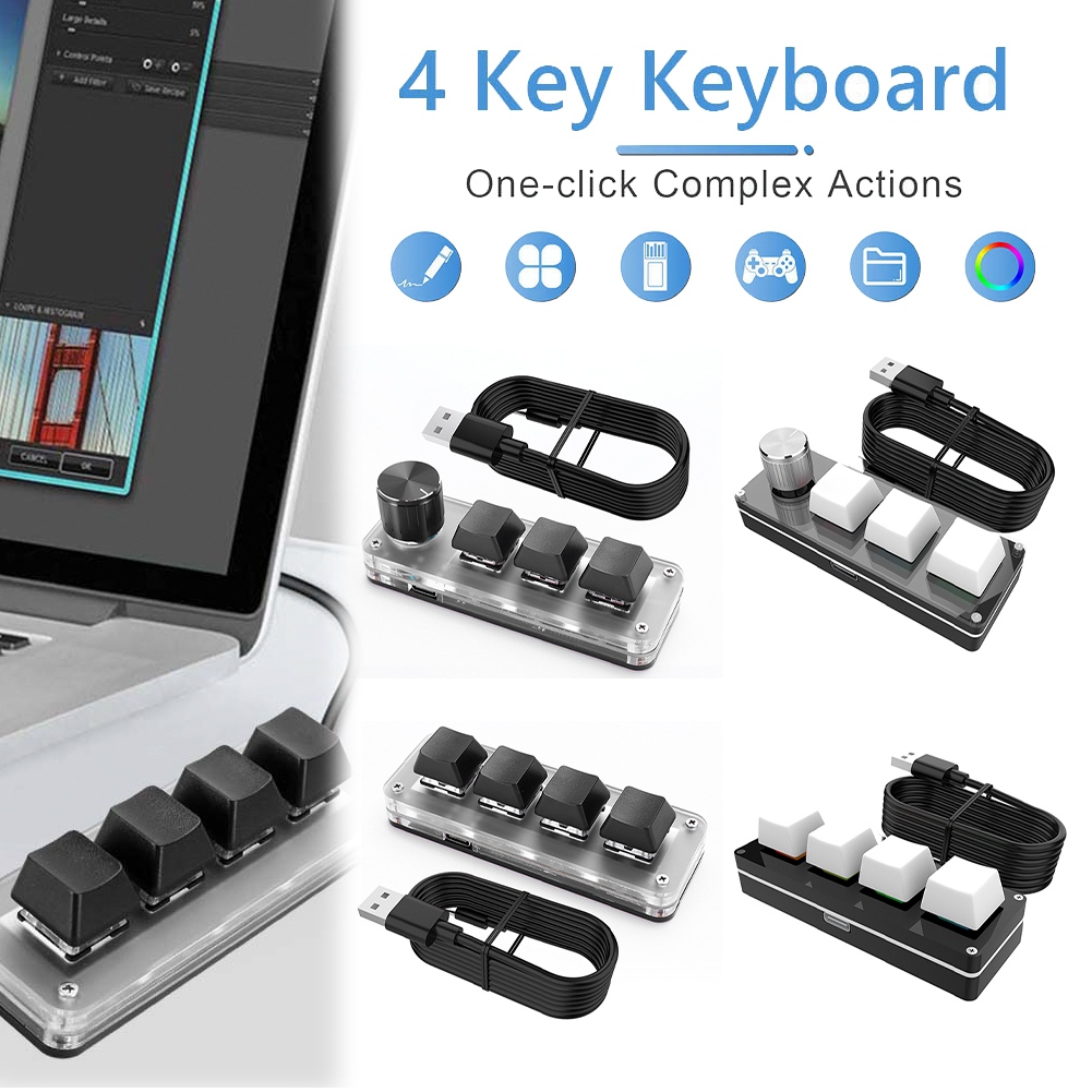 3 Key 1 Knob/4 Key One Handed  - Gaming Keyboard 1 Hand reseña y precio
