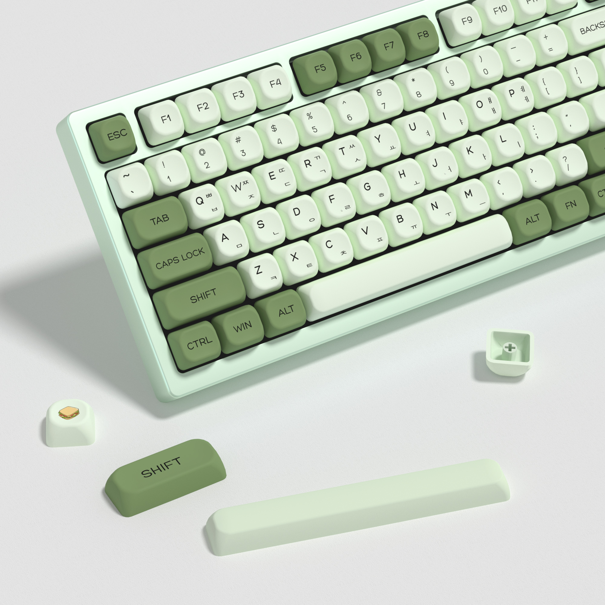 KBDiy Matcha Korean Keycap Gre - Gaming Keyboard No Number Pad reseña y precio