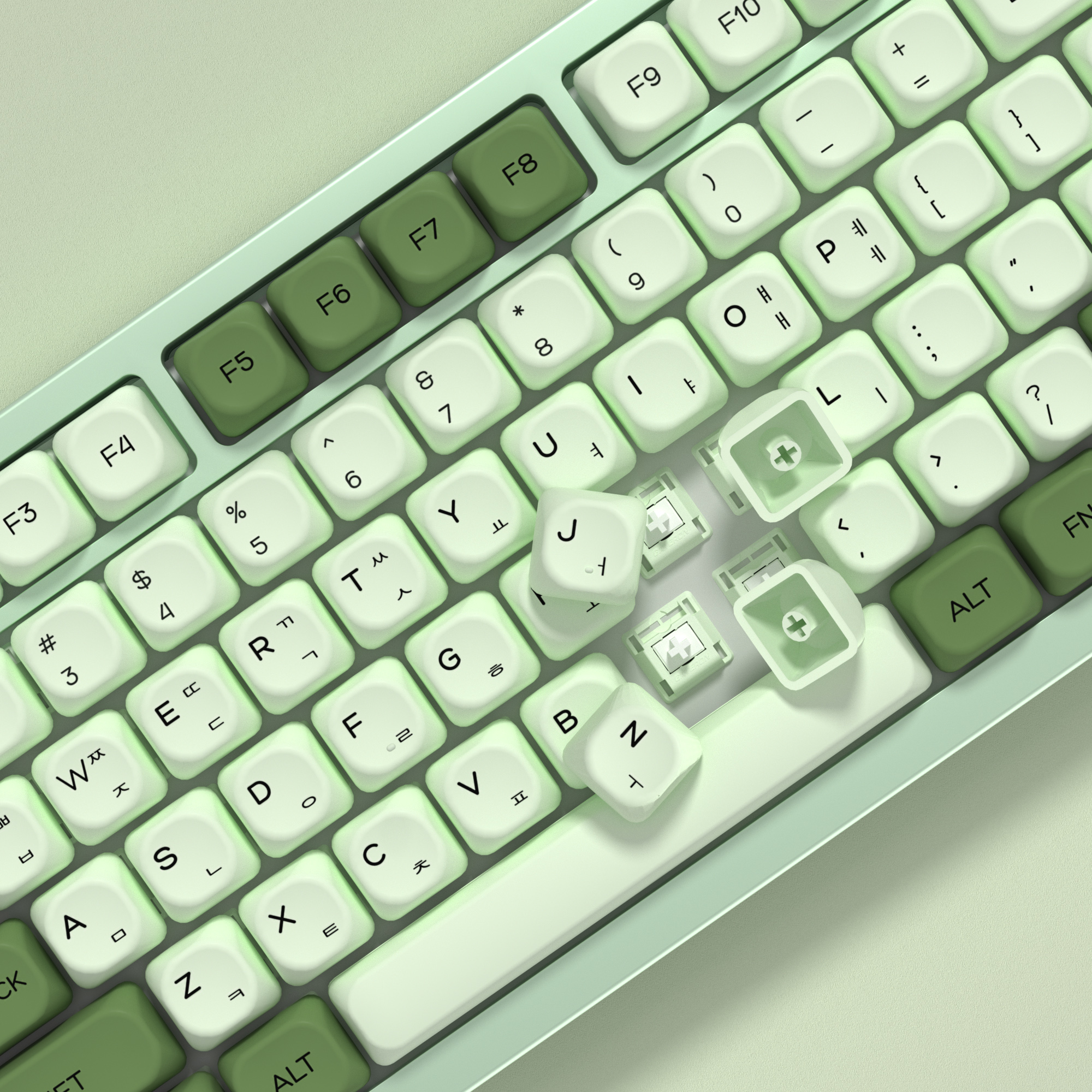 KBDiy Matcha Korean Keycap Gre - Gaming Keyboard No Number Pad reseña y precio