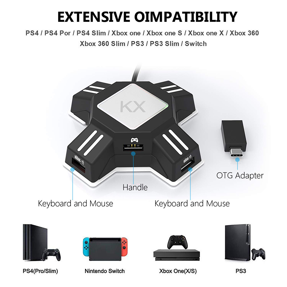 KX Adapter for PS4 Controller  - Gaming Keyboard And Mouse For Xbox reseña y precio