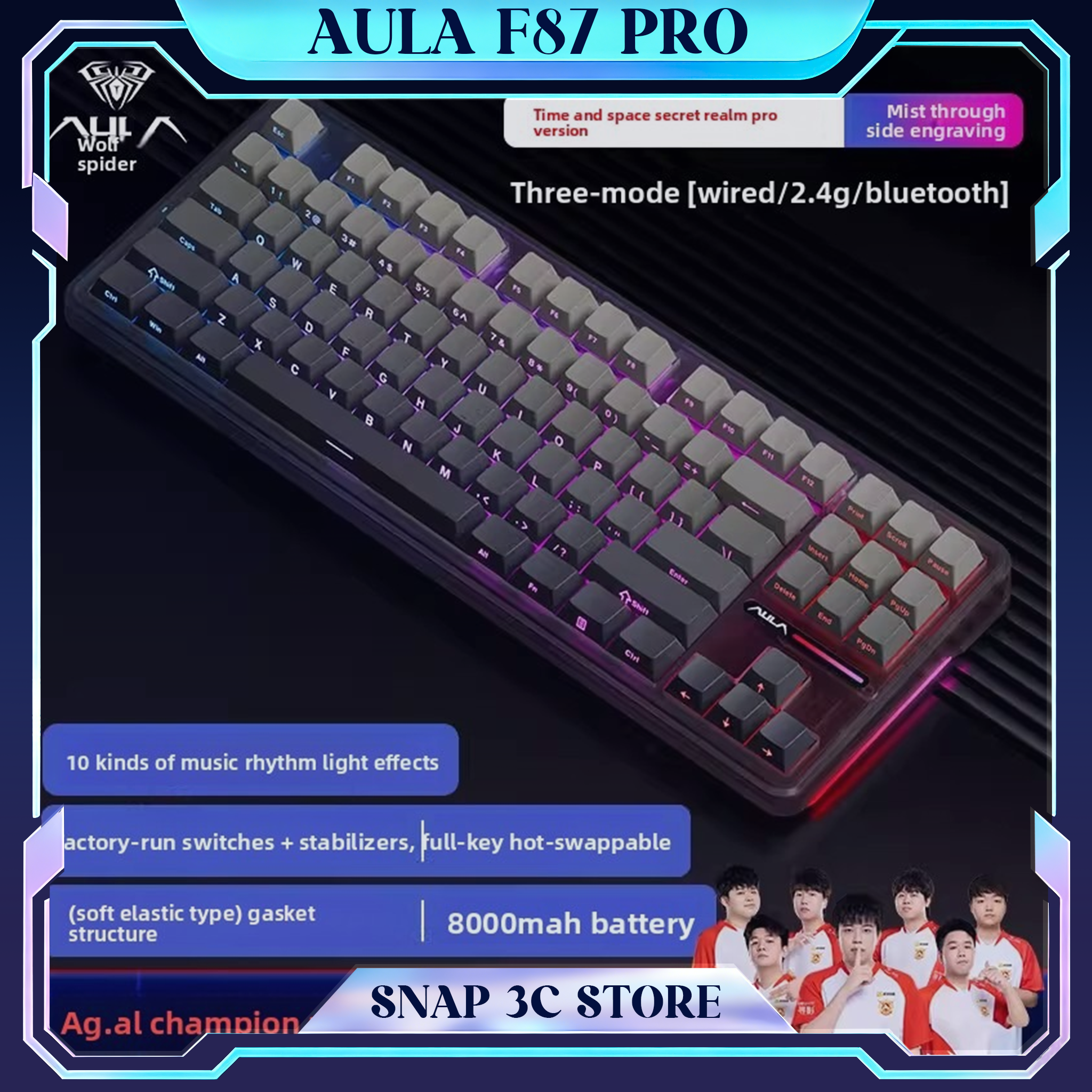 AULA F87 Pro Wireless Mechanic - Gaming Keyboard Thocky reseña y precio