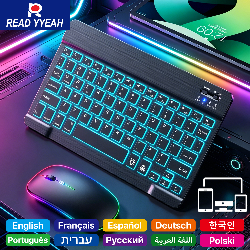 READ YYEAH RGB Backlit Bluetoo - Gaming Keyboard Mouse Wireless reseña y precio