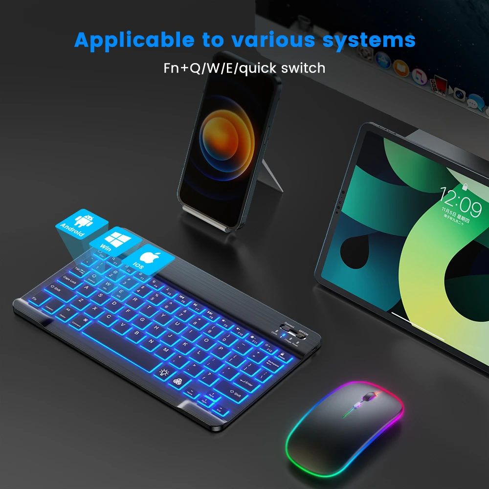 READ YYEAH RGB Backlit Bluetoo - Gaming Keyboard Mouse Wireless reseña y precio
