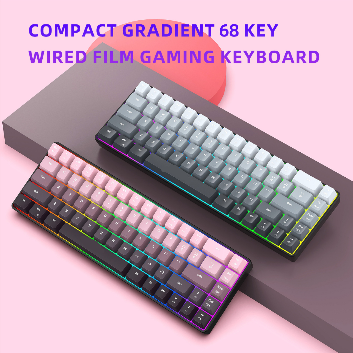 New Compact 68-Key Gradient-Co - Gaming Keyboard Ergonomics reseña y precio