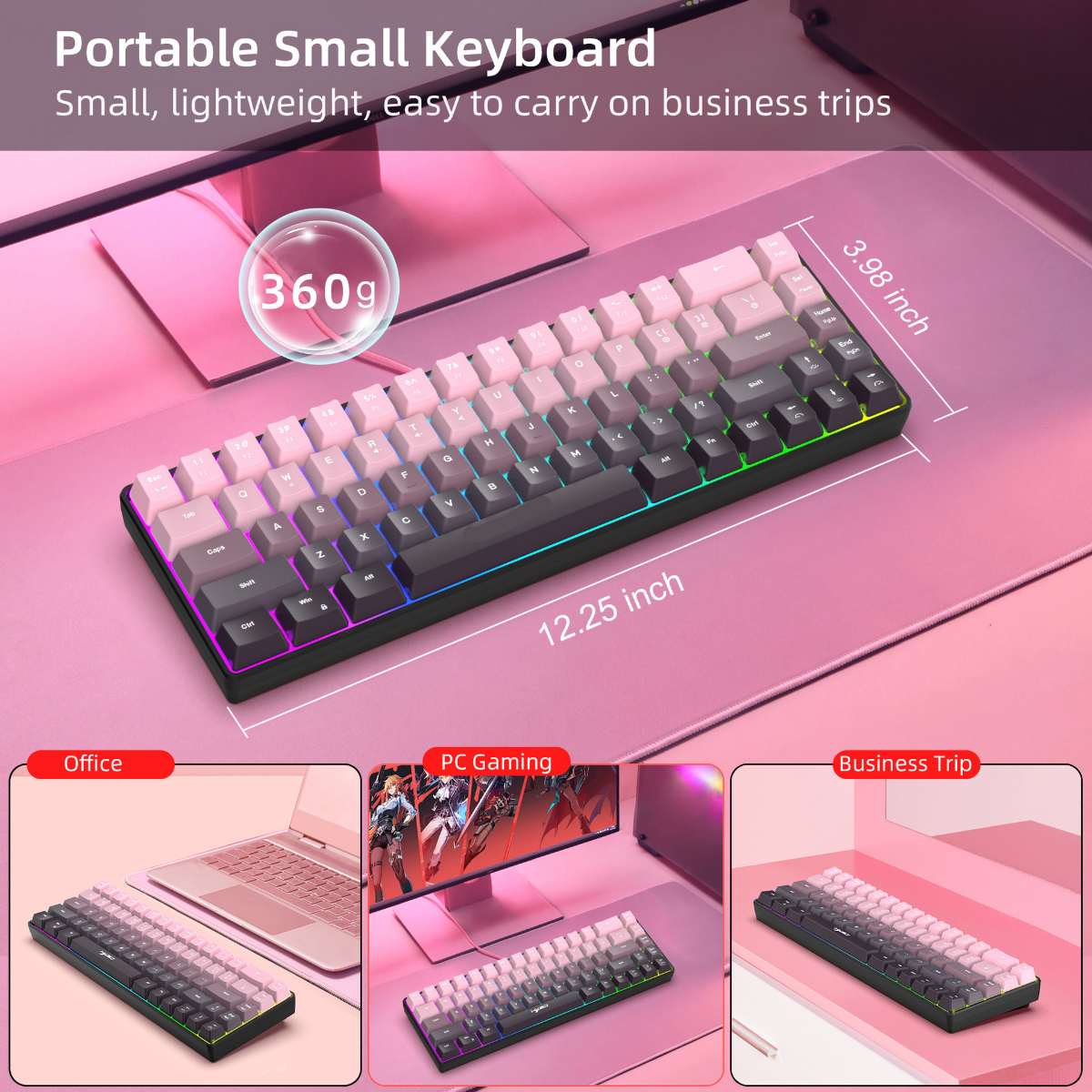 New Compact 68-Key Gradient-Co - Gaming Keyboard Ergonomics reseña y precio