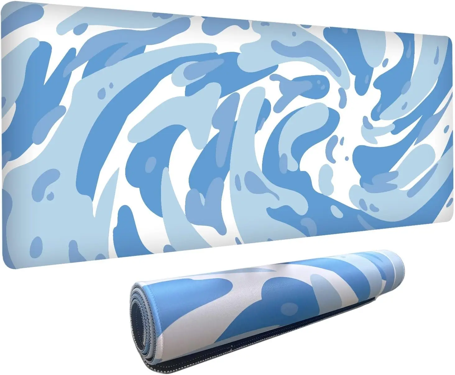 Light Blue Camo Swirl Pattern  - Gaming Keyboard Blue reseña y precio