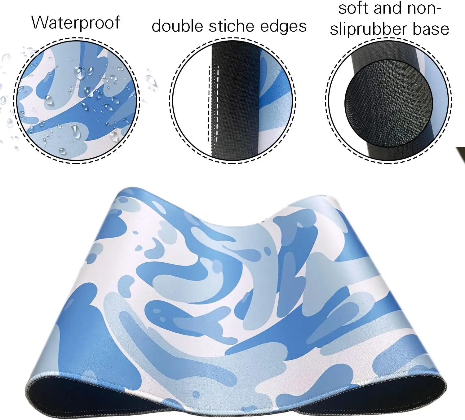 Light Blue Camo Swirl Pattern  - Gaming Keyboard Blue reseña y precio
