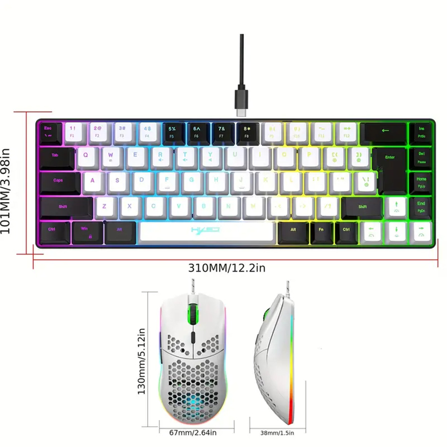 Ergonomic 68-Key Mini Wired Ke - Gaming Keyboard And Mouse For Xbox reseña y precio