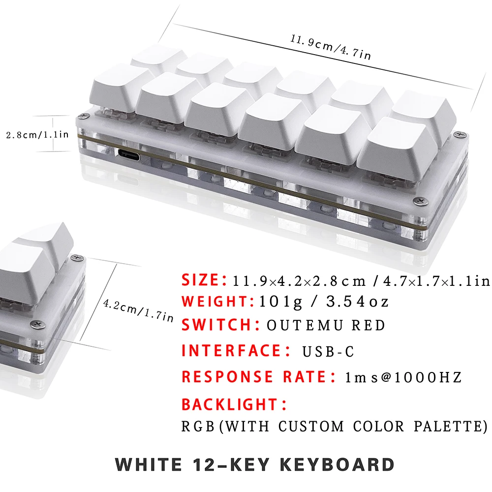 12 Keys Mini Game Mechanical G - Gaming Keyboard 1 Hand reseña y precio