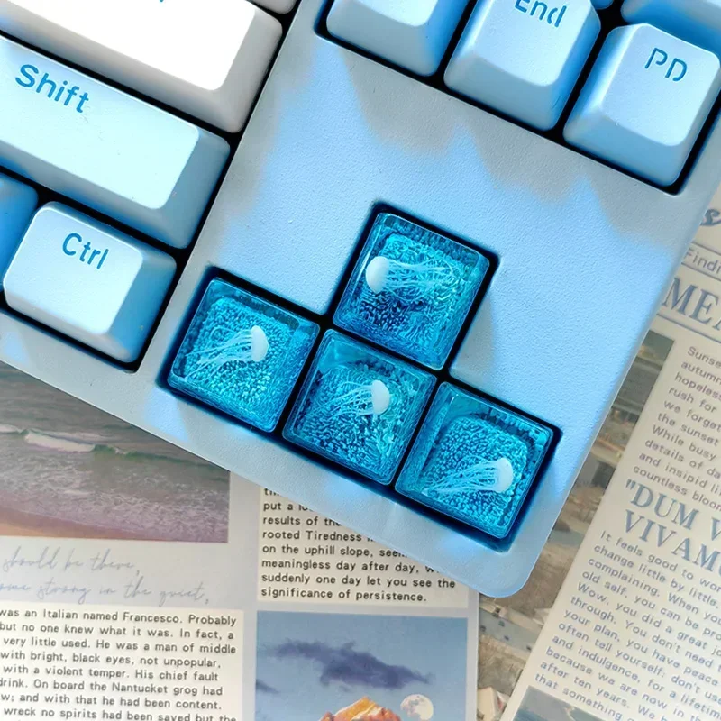 Custom Blue Ocean Jellyfish Ke - Gaming Keyboard Blue reseña y precio