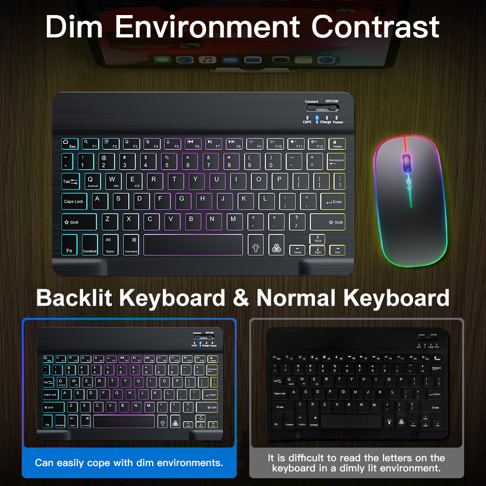 Backlit Backlight Bluetooth Ke - Gaming Keyboard And Mouse Mobile reseña y precio