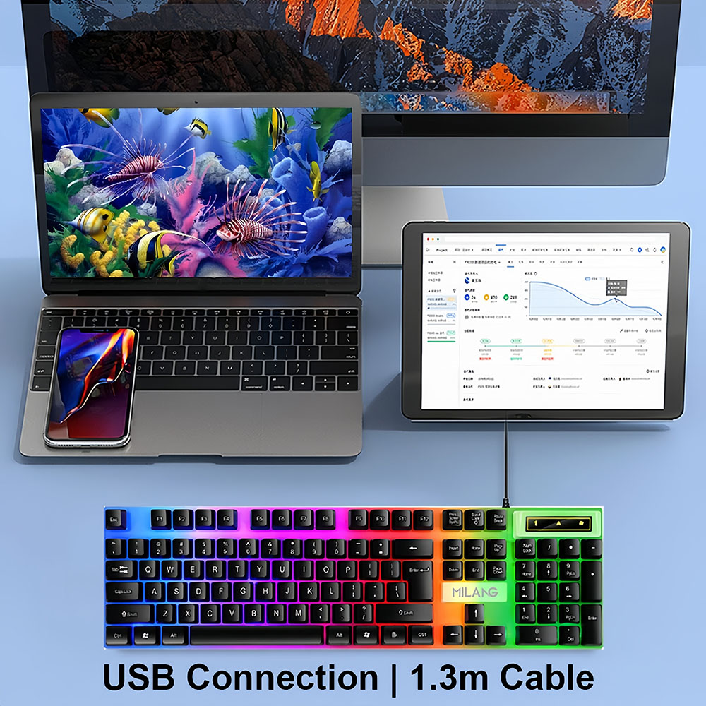 KEBIDUMEI USB Wired Keyboard R - Gaming Keyboard And Mouse Mobile reseña y precio