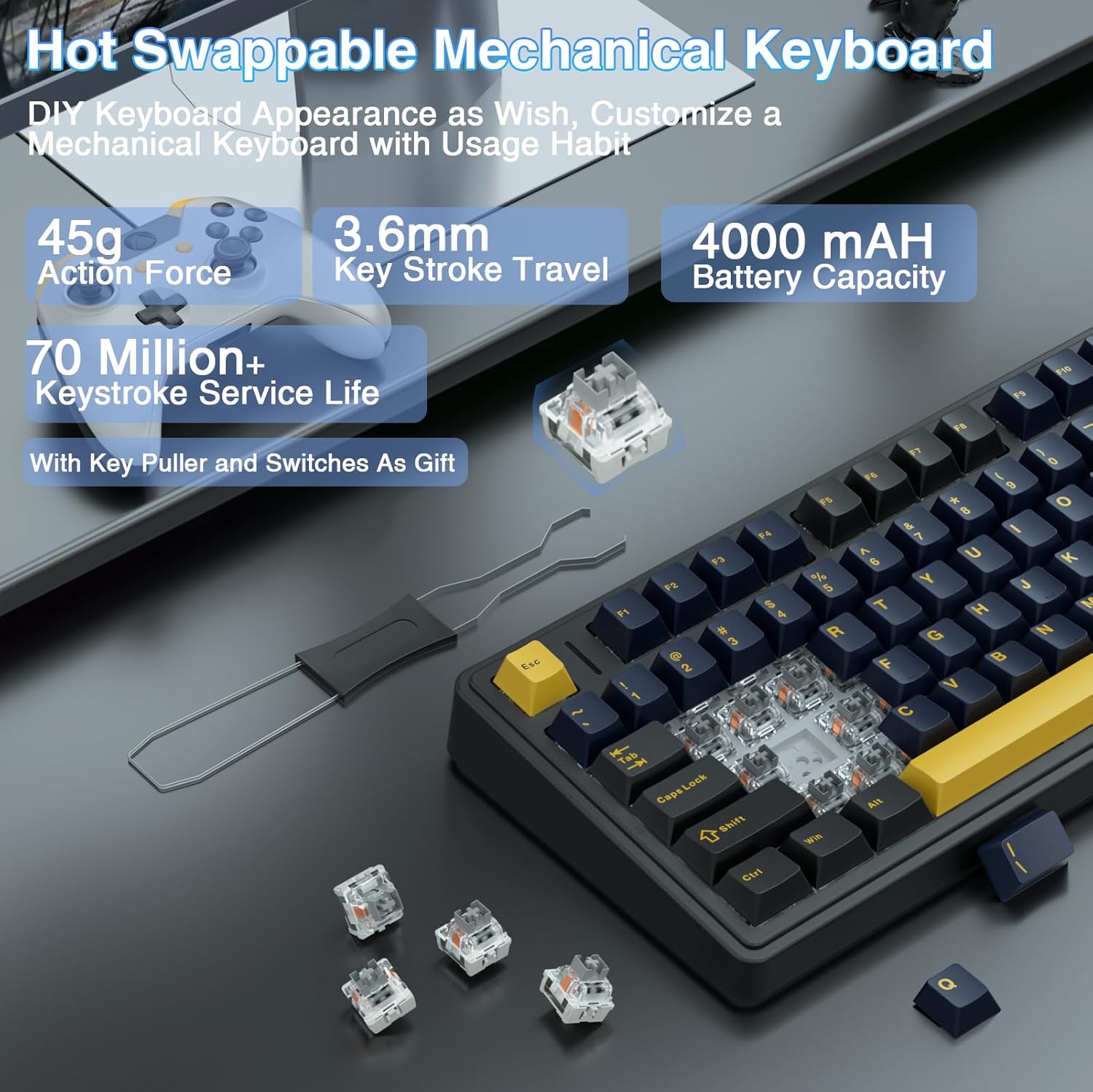 Aula F75 Mechanical Keyboard,  - Gaming Keyboard No Number Pad reseña y precio