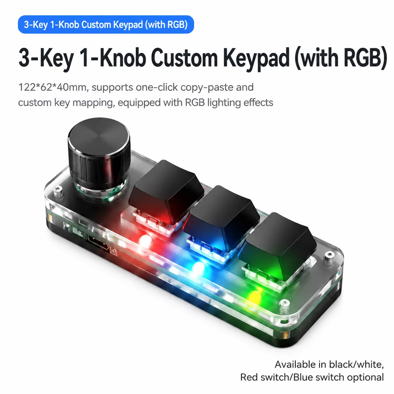 Programmable 3 Keys With Knob  - Gaming Keyboard No Number Pad reseña y precio
