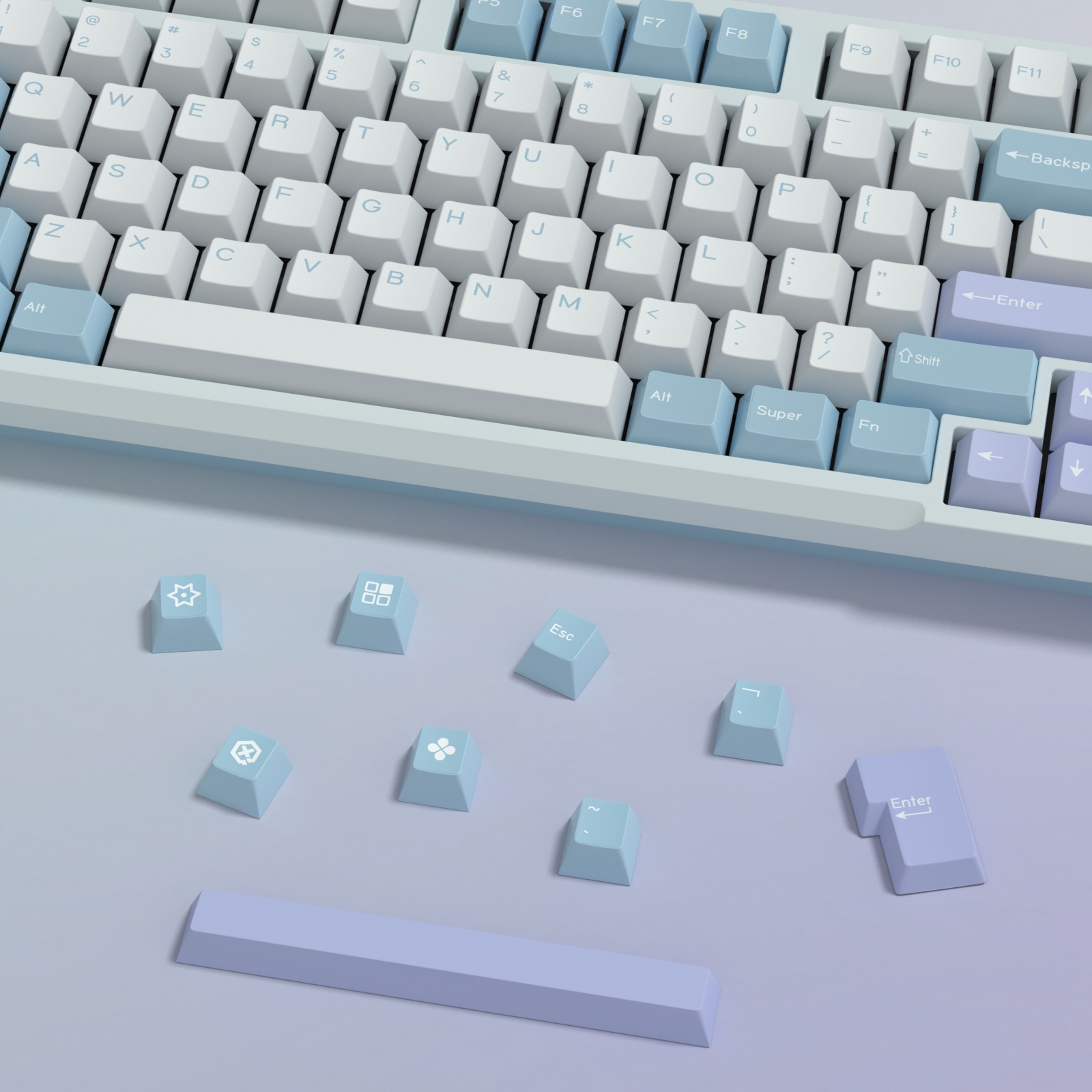 KBDiy GMK Illusion Keycap Cher - Gaming Keyboard No Number Pad reseña y precio
