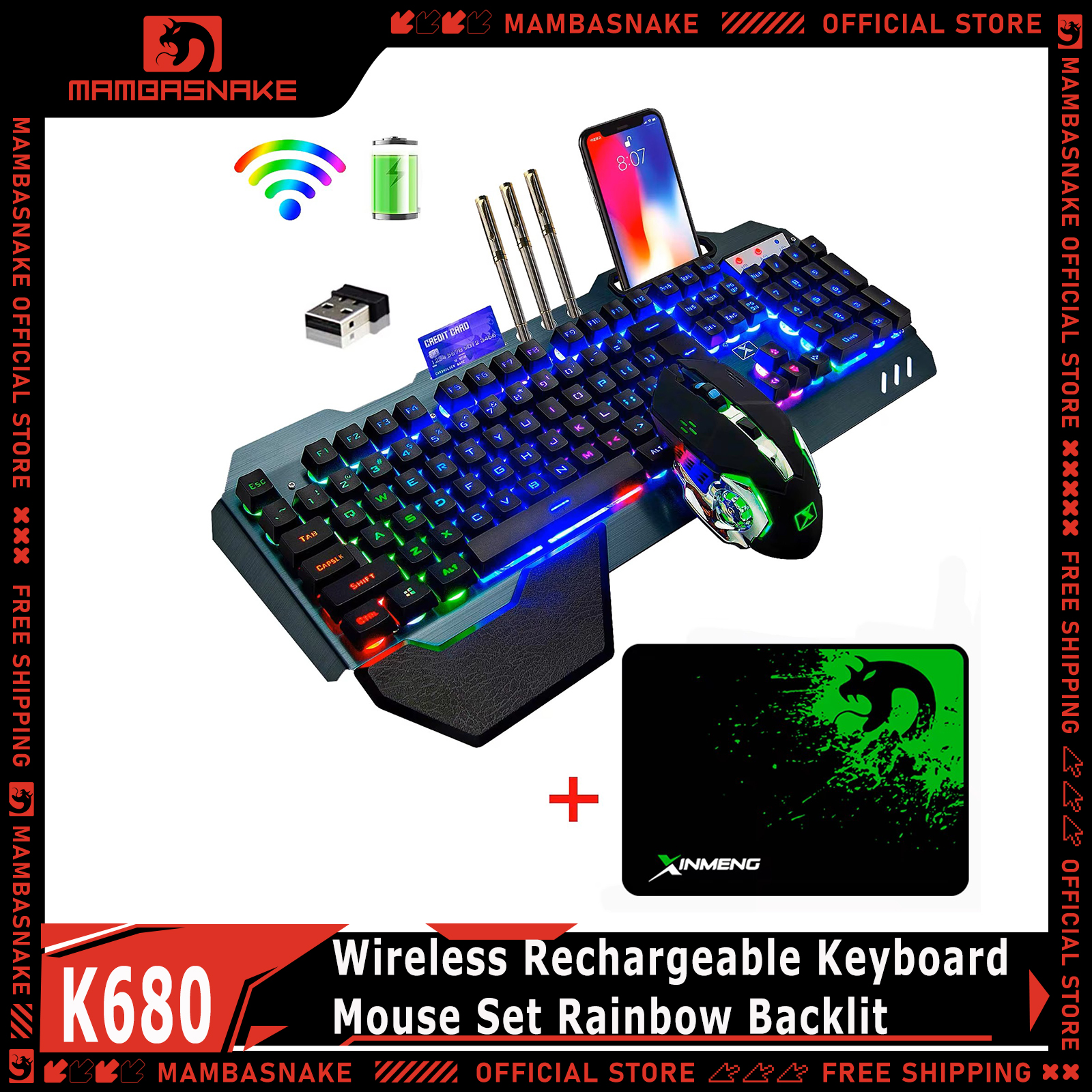 MAMBASNAKE K680 Wireless Recha - Gaming Keyboard And Mouse For Xbox reseña y precio