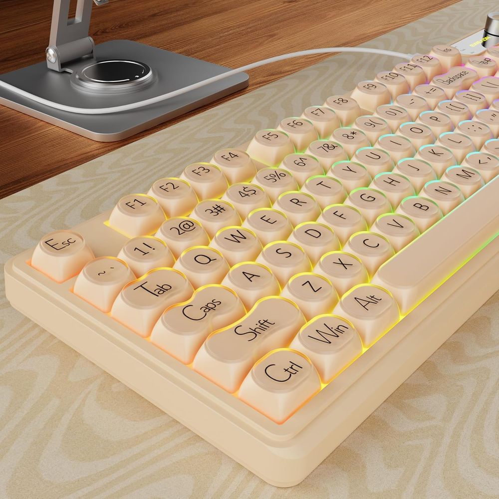 98-Key Creamy Gaming Keyboard  - Gaming Keyboard No Number Pad reseña y precio