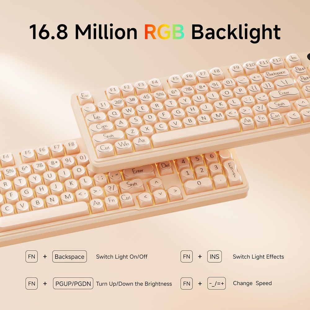 98-Key Creamy Gaming Keyboard  - Gaming Keyboard No Number Pad reseña y precio