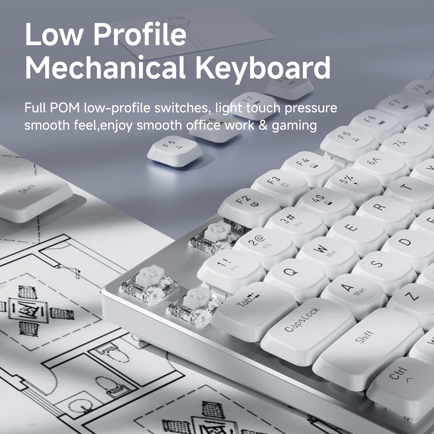 EWEADN Wireless Low-Profile Me - Gaming Keyboard He reseña y precio