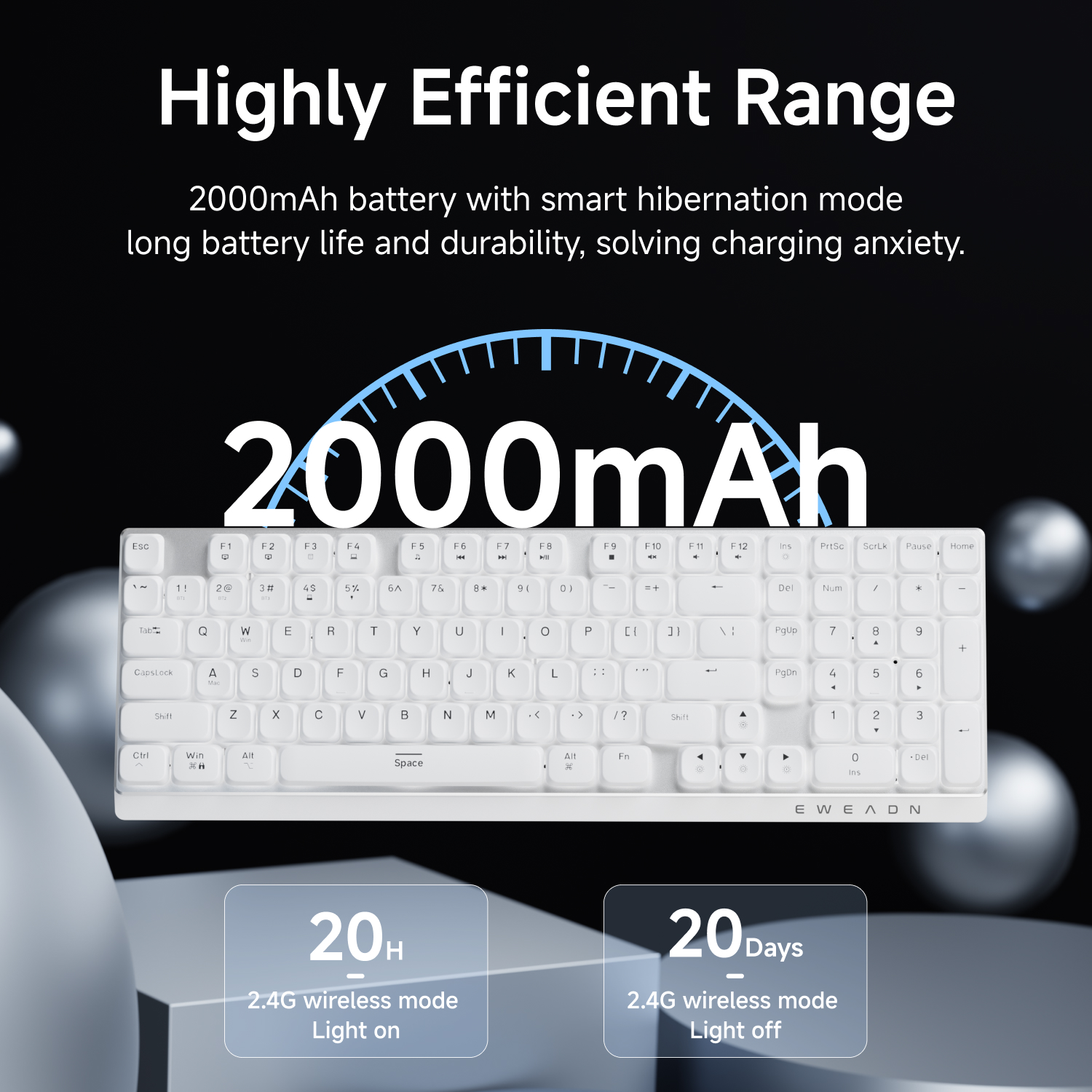 EWEADN Wireless Low-Profile Me - Gaming Keyboard He reseña y precio