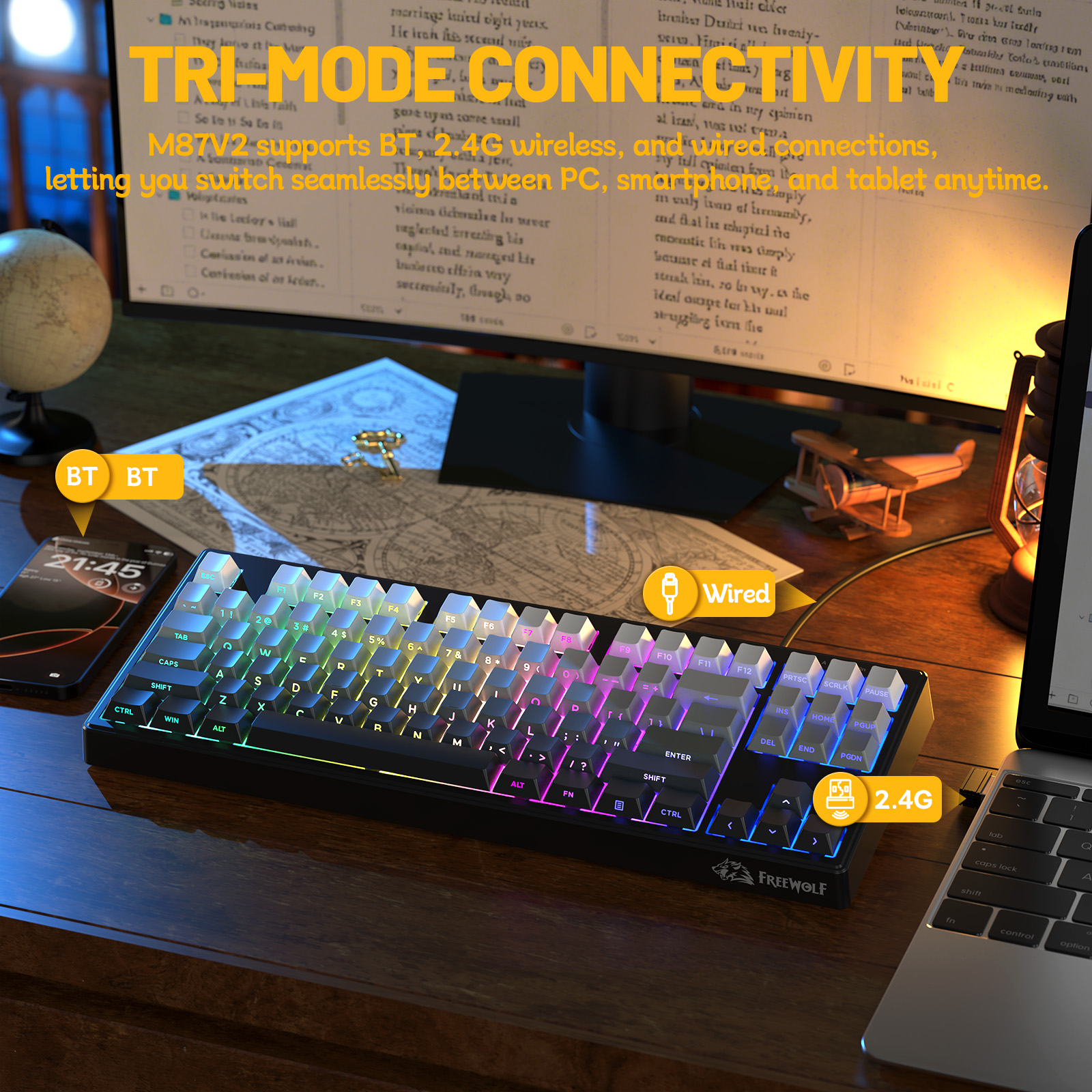 ZIYOULANG M87V2 87 Keys Tri-Mo - Gaming Keyboard That Is Quiet reseña y precio