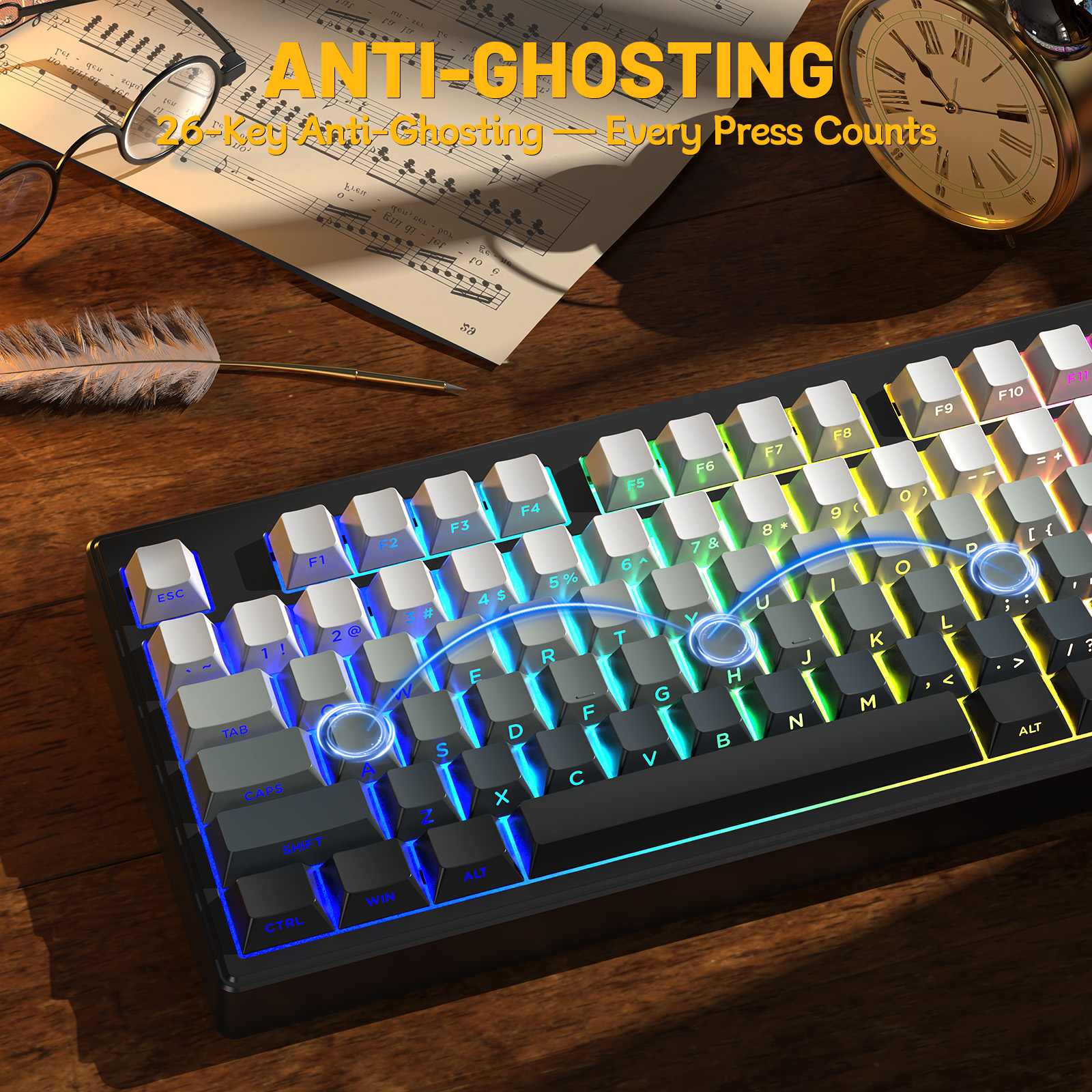 ZIYOULANG M87V2 87 Keys Tri-Mo - Gaming Keyboard That Is Quiet reseña y precio