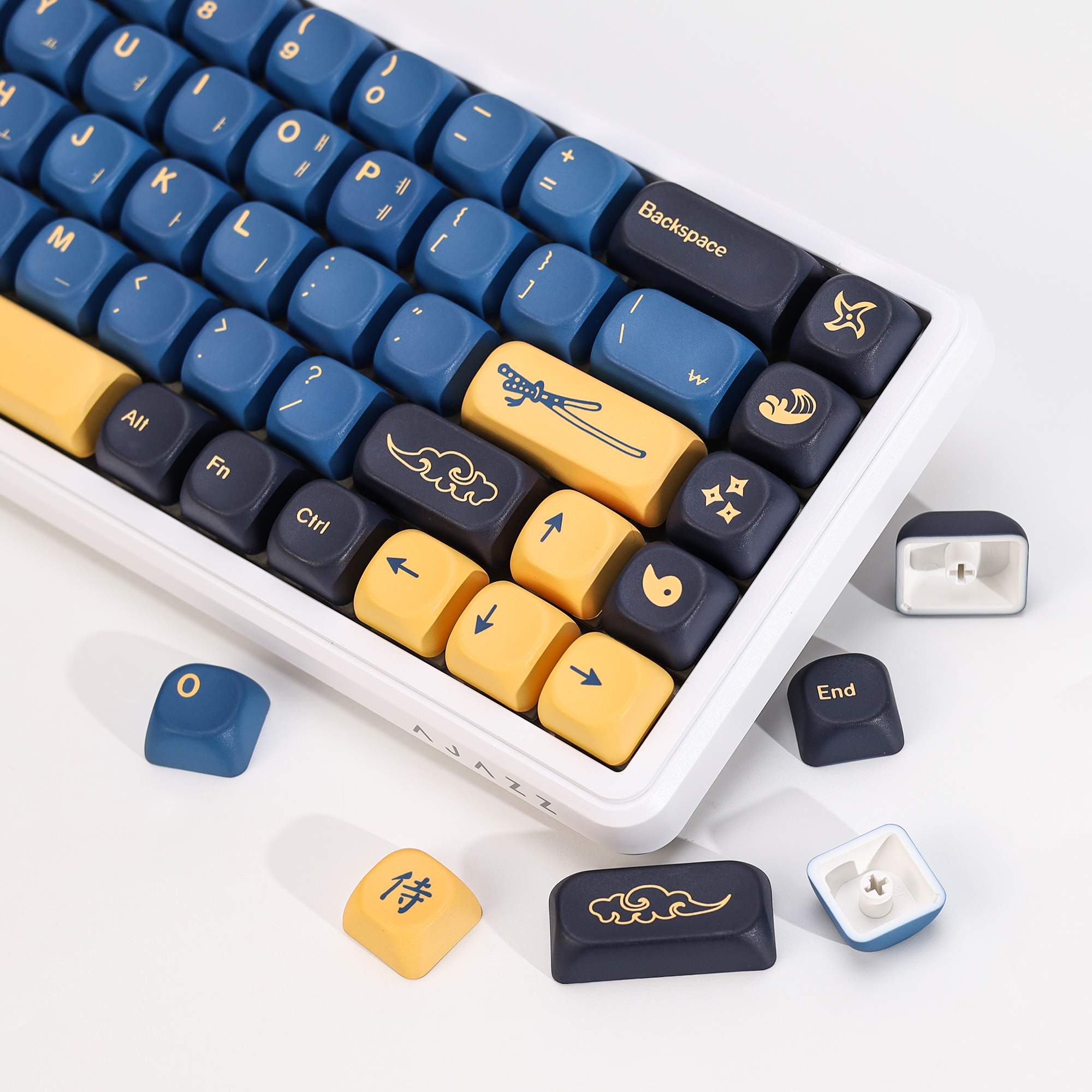 KBDiy Korean Keycap Retro GMK  - Gaming Keyboard Blue reseña y precio
