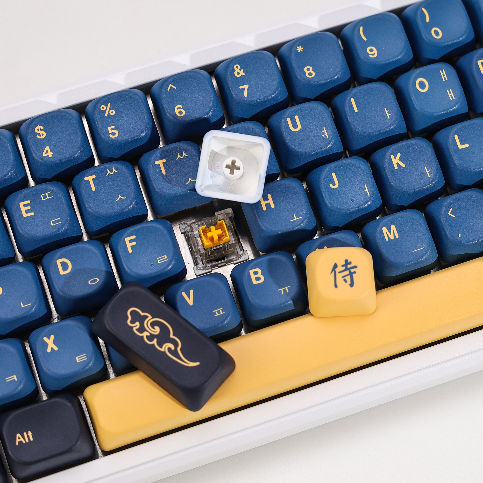 KBDiy Korean Keycap Retro GMK  - Gaming Keyboard Blue reseña y precio