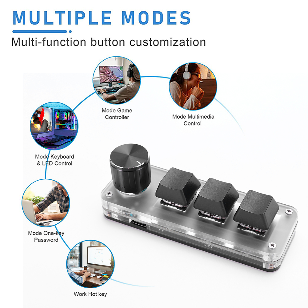 3 Key 1 Knob/4 Key Programming - Gaming Keyboard 1 Hand reseña y precio