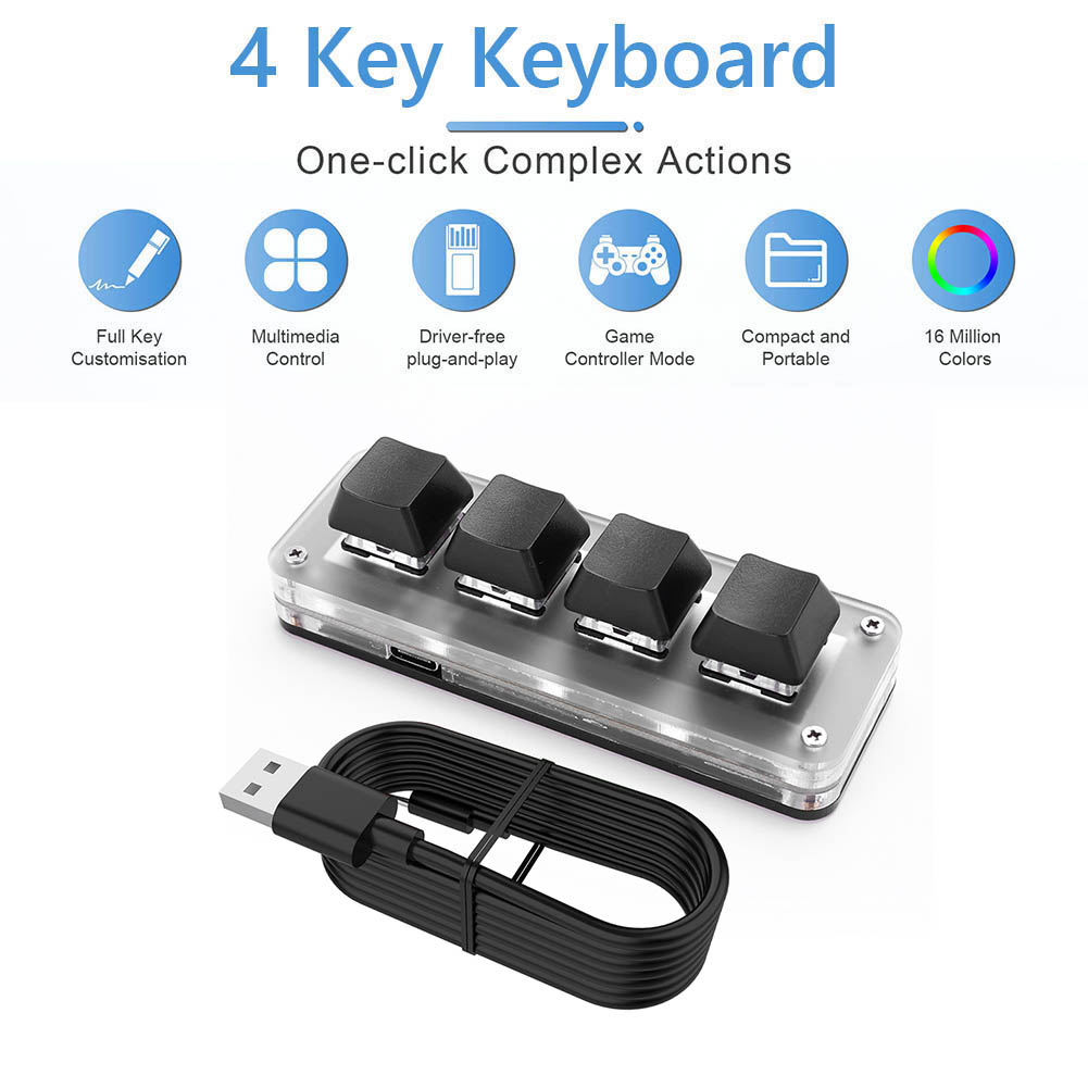 3 Key 1 Knob/4 Key Programming - Gaming Keyboard 1 Hand reseña y precio