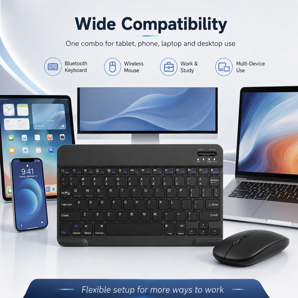 Bluetooth Wireless Keyboard Fo - Gaming Keyboard Mouse Wireless reseña y precio