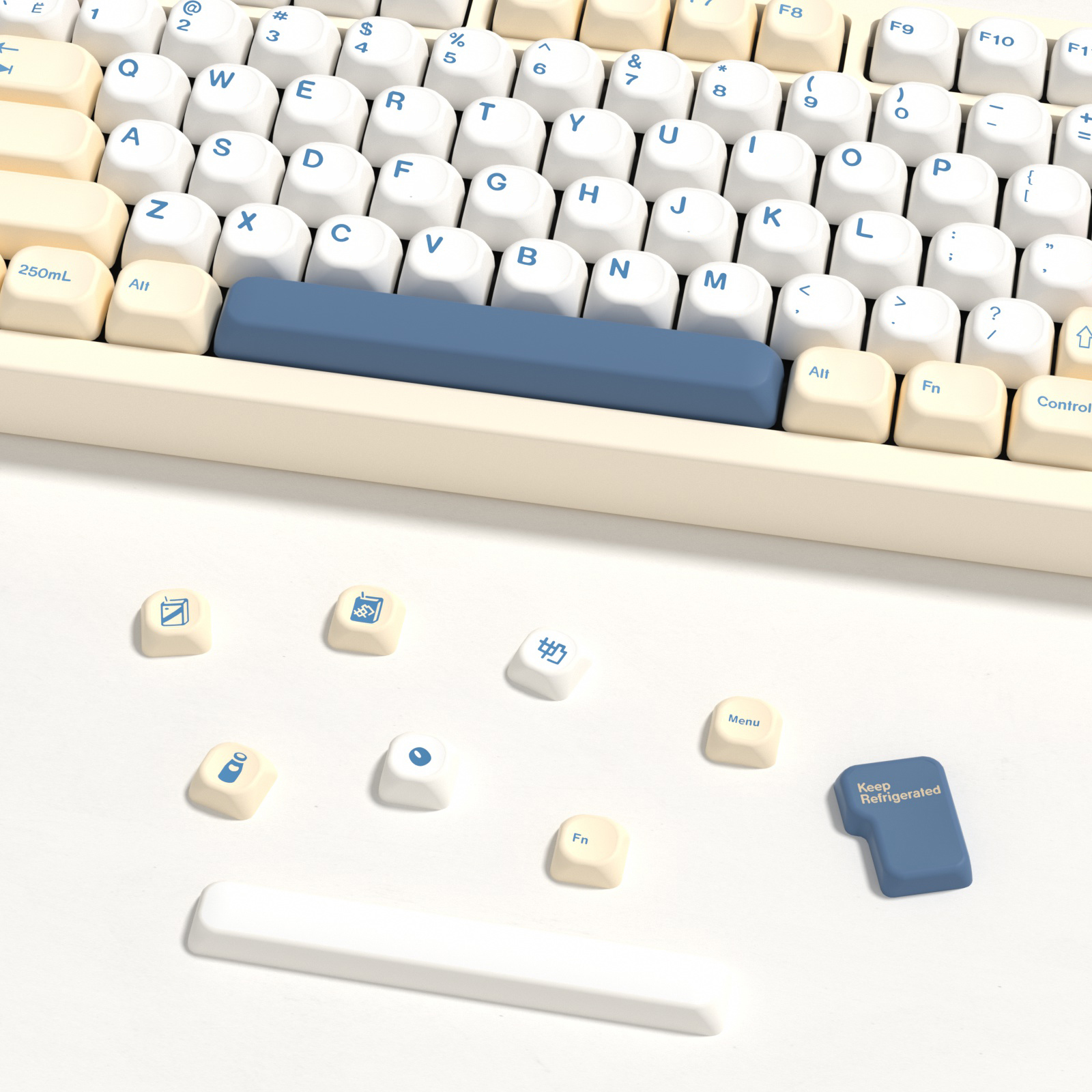 KBDiy GMK Soymilk Keycaps Retr - Gaming Keyboard No Number Pad reseña y precio