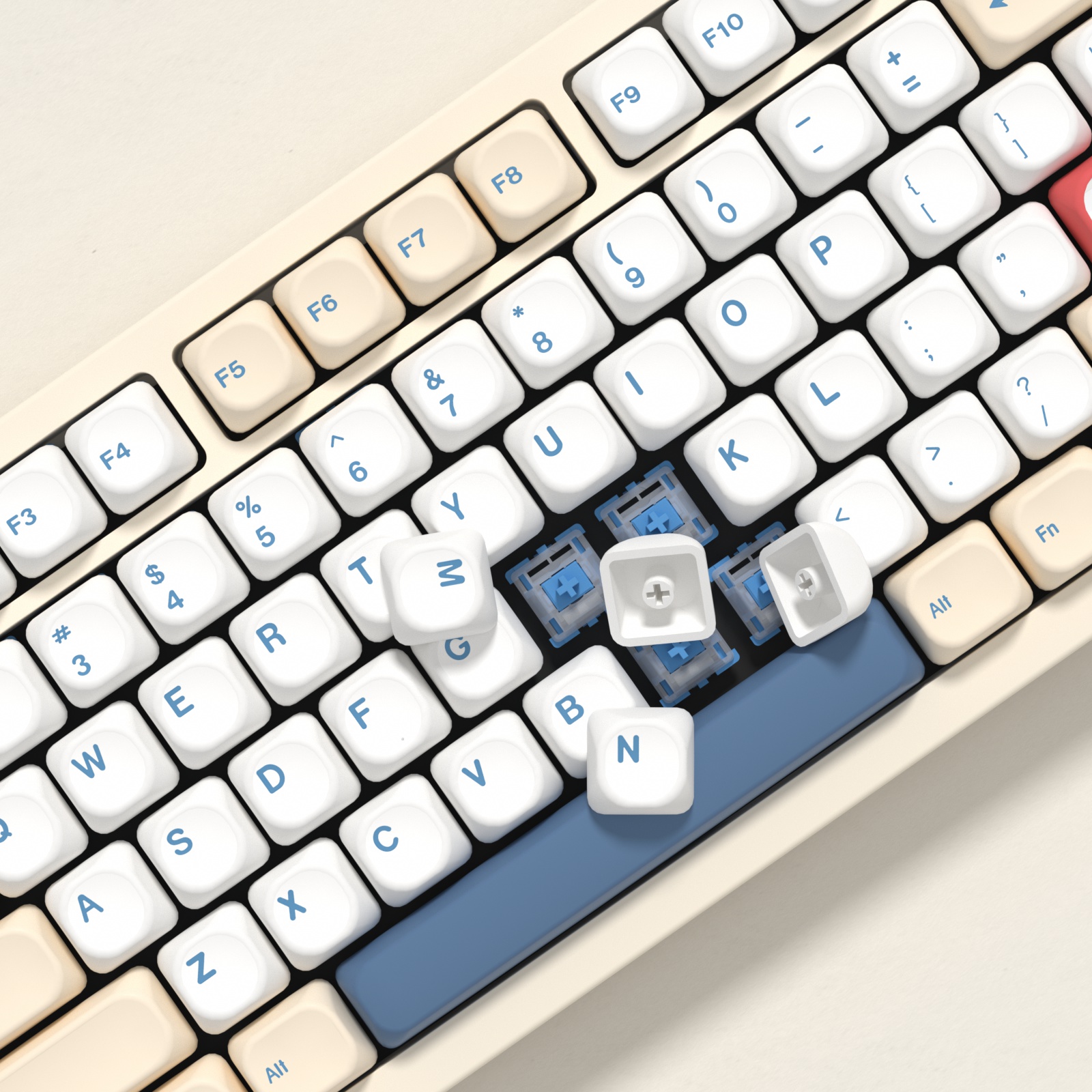 KBDiy GMK Soymilk Keycaps Retr - Gaming Keyboard No Number Pad reseña y precio