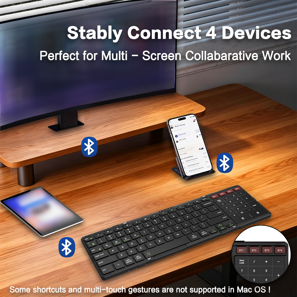 JOMAA Foldable Bluetooth Keybo - Gaming Keyboard No Number Pad reseña y precio