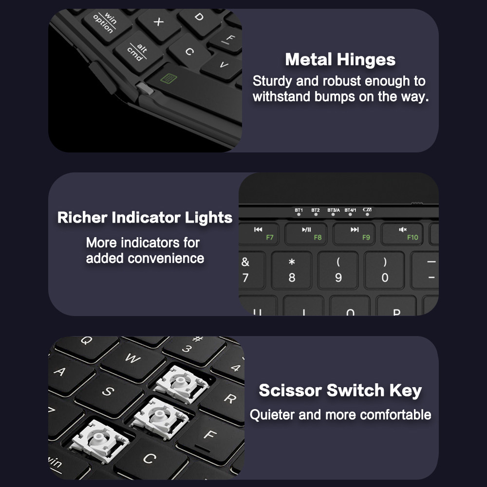 JOMAA Foldable Bluetooth Keybo - Gaming Keyboard No Number Pad reseña y precio
