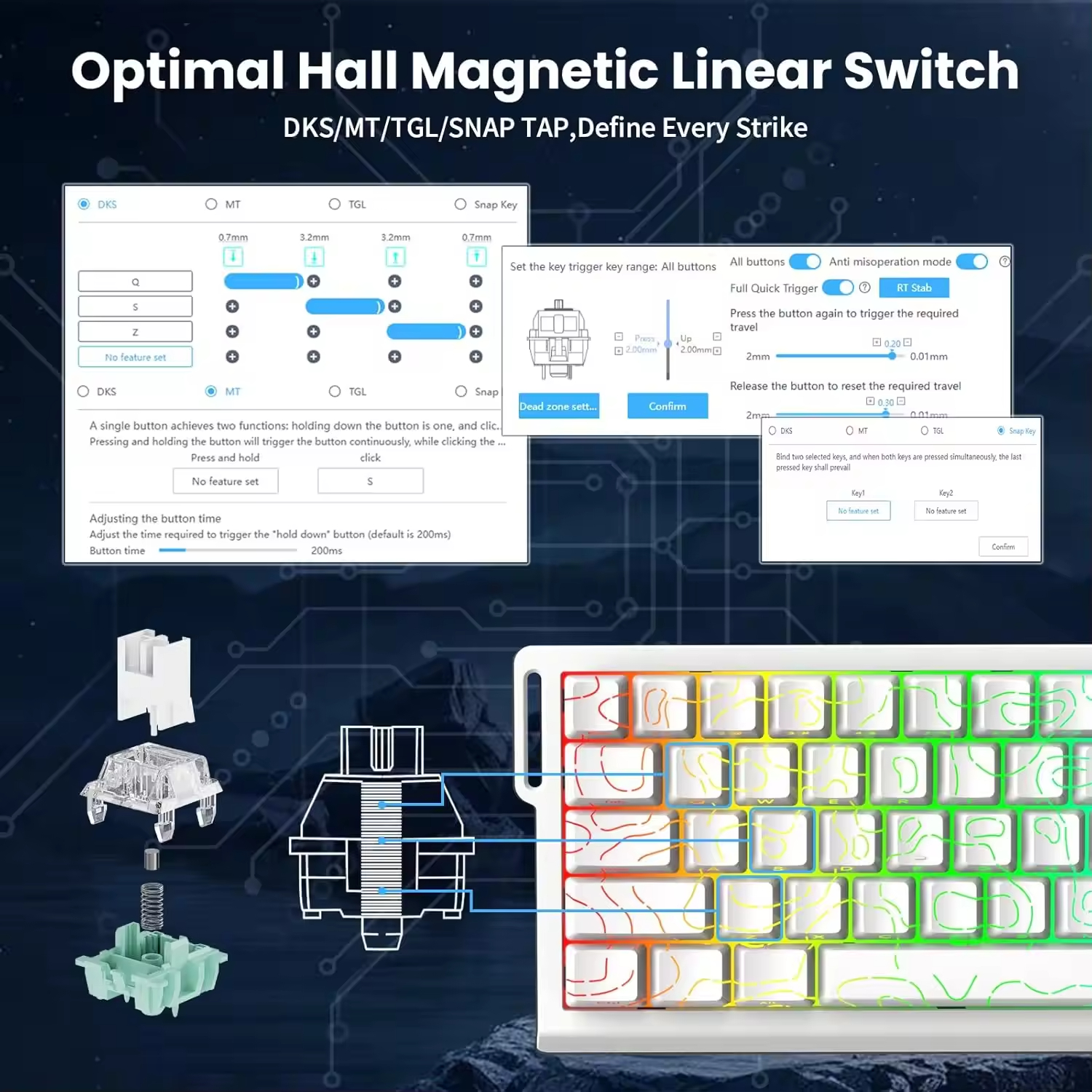 Attack Shark X68 He Wired RGB  - Gaming Keyboard He reseña y precio