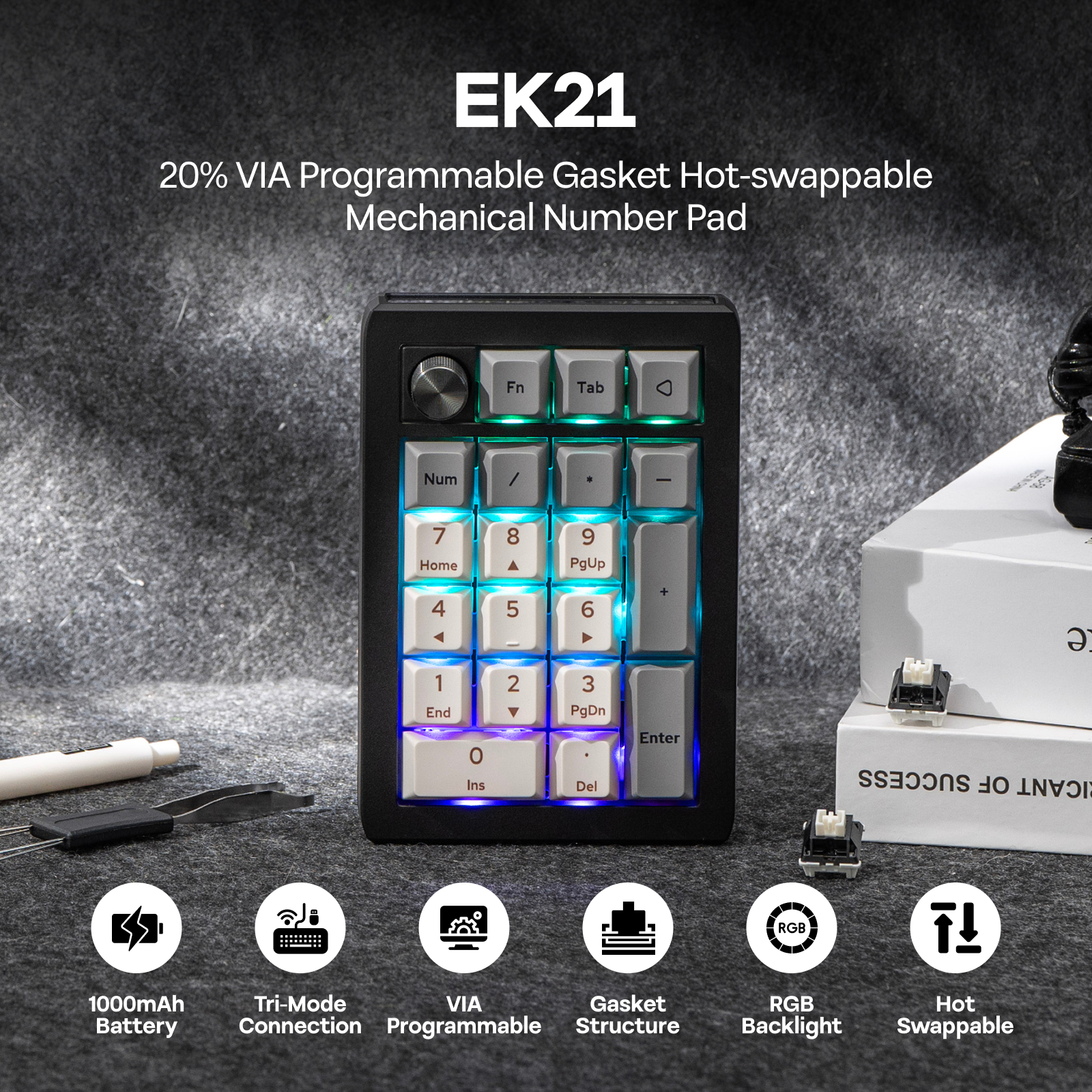 EPOMAKER EK21 VIA 20% Gasket W - Gaming Keyboard Mini Mechanical reseña y precio