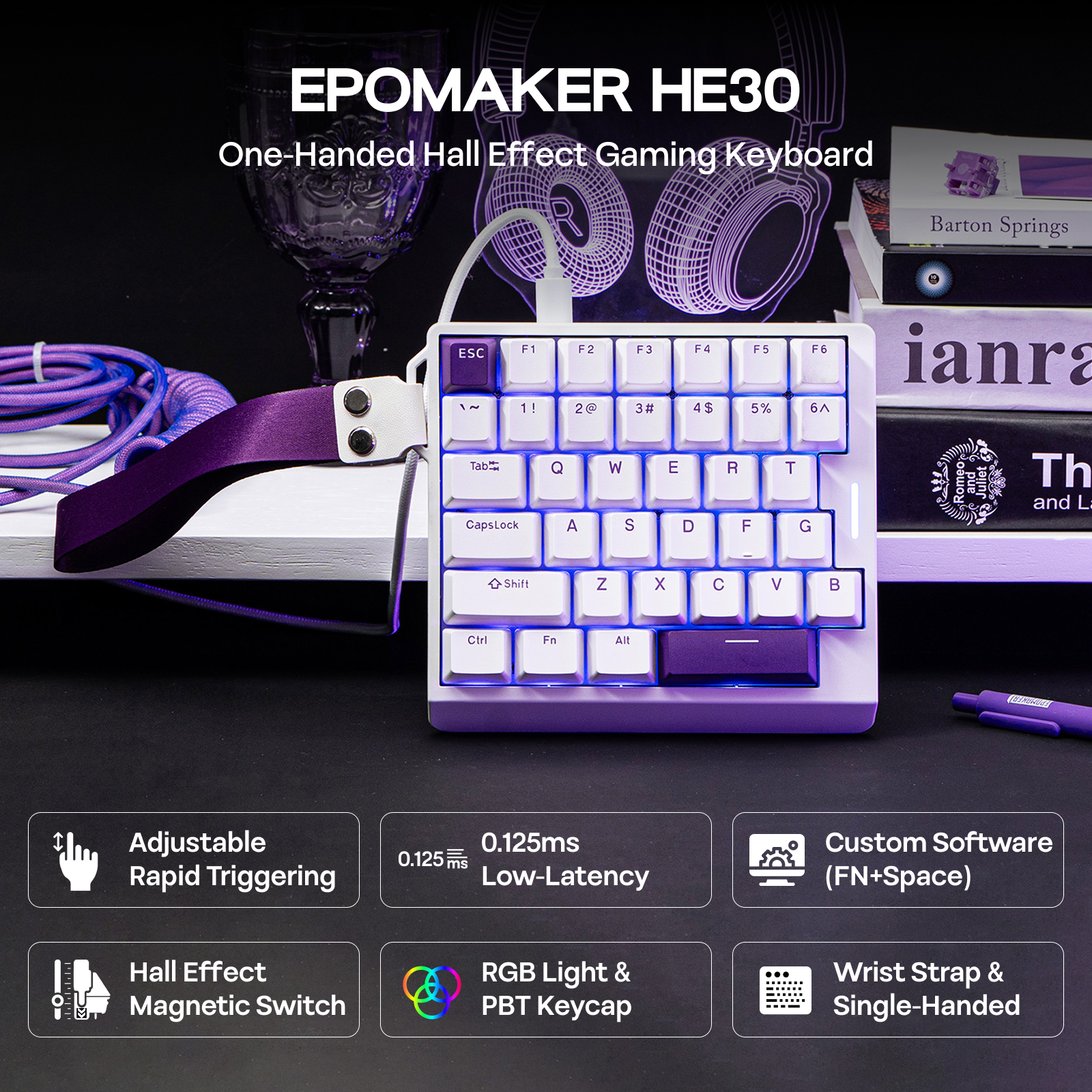  EPOMAKER HE30 One-Handed 36- - Gaming Keyboard Mini Mechanical reseña y precio