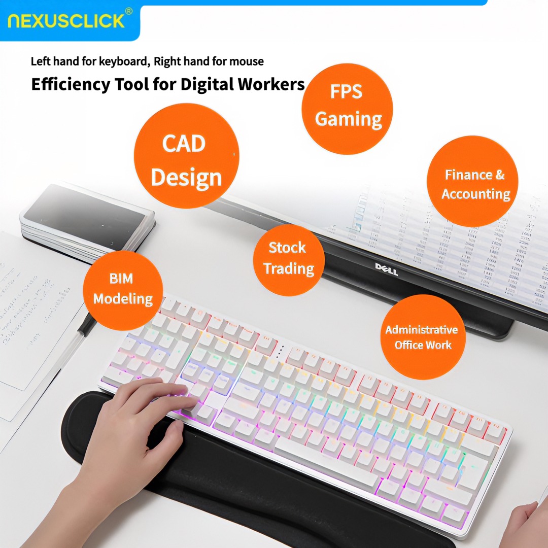 NexusClick Ergonomic Left Hand - Gaming Keyboard No Number Pad reseña y precio