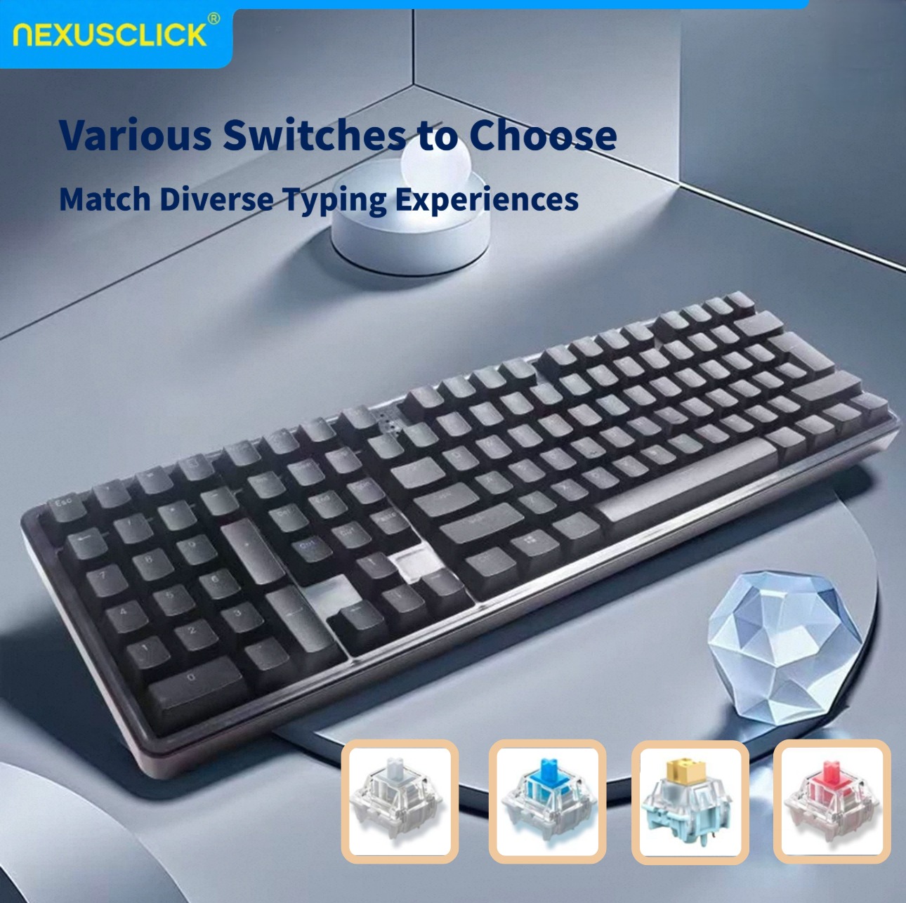 NexusClick Ergonomic Left Hand - Gaming Keyboard No Number Pad reseña y precio